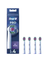 Oral-B | Replaceable toothbrush heads | EB18-4 3D White Pro | Heads | For adults | Number of brush heads included 4 | White