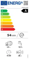 Bosch Dishwasher | SMV8YCX02E | Built-in | Width 60 cm | Number of place settings 14 | Number of programs 8 | Energy efficiency class A | Display | AquaStop function | White – pilt 7