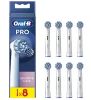 Oral-B | Replaceable toothbrush heads | EB60X-8 Sensitive Clean Pro | Heads | For adults | Number of brush heads included 8 | White