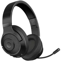 LORGAR Noah 500, Wireless Gaming headset with microphone, JL7006, BT 5.3, battery life up to 58 h (1000mAh), USB (C) charging cable (0.8m), 3.5 mm AUX cable (1.5m), size: 195*185*80mm, 0.24kg, black