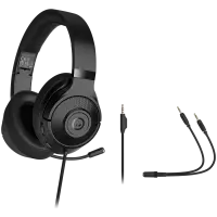 LORGAR Noah 101, Gaming headset with microphone, 3.5mm jack connection, cable length 2m, foldable design, PU leather ear pads, size: 185*195*80mm, 0.245kg, black – pilt 2