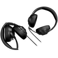 LORGAR Noah 101, Gaming headset with microphone, 3.5mm jack connection, cable length 2m, foldable design, PU leather ear pads, size: 185*195*80mm, 0.245kg, black – pilt 4