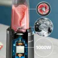 Philips Blender | HR2767/00 | Tabletop | 1000 W | Jar material Plastic | Jar capacity 0.3 + 0.5 + 0.7 L | Ice crushing | Black – pilt 2