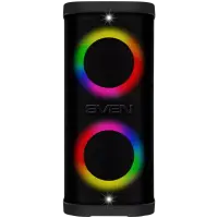 Portable speaker SVEN PS-950, black, power output 2x80W (RMS), TWS, Bluetooth, IPx4, FM, USB, microSD, LED-display, lithium battery