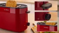 Bosch Compact Toaster | TAT2M124 MyMoment | Power 950 W | Number of slots 2 | Housing material Plastic | Red – pilt 3