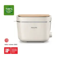 Philips | Toaster | HD2640/10 Eco Conscious Edition | Power 830 W | Number of slots 2 | Housing material 100% Bio-based plastic | Silk White Matt