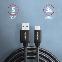 Axagon BUCM3-AM20AB USB-kaabel USB 3.2 Gen 1 (3.1 Gen 1) 2 m USB C USB A 5 Gbit/s Must – pilt 8