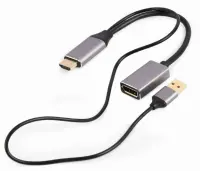 I/O ADAPTER HDMI TO DP/BLACK A-HDMIM-DPF-02 GEMBIRD