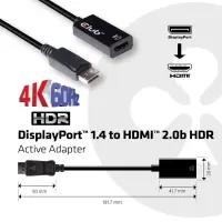 CLUB3D DisplayPort 1.4 to HDMI 2.0b HDR Active Adapter – pilt 4