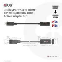 CLUB3D CAC-1088 videokaabliadapter 0,21 m DisplayPort HDMI Must – pilt 12