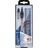 Joonistuskomplekt (kompass, grafiit, kolmnurk, joonlaud)