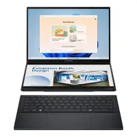 Asus | Zenbook Duo UX8406CA-PZ009W | Basalt Gray | 14 " | OLED | Touchscreen | 3K | 2880 x 1800 pixels | Glossy | Intel Core Ultra 9 | 285H | 32 GB | LPDDR5X | Solid-state drive capacity 2000 GB | Intel Graphics | Windows 11 Home | 802.11be | Bluetooth version 5.4 | Keyboard language US international | Keyboard backlit