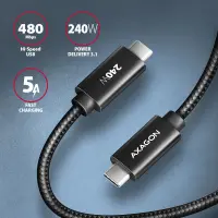 AXAGON | Data and charging USB 480Mbps cable, 1.5 m | BUCM2-CM15AB | USB-C to USB-C – pilt 3
