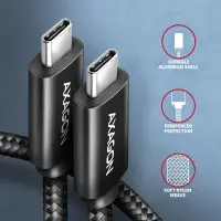 AXAGON | Data and charging USB 480Mbps cable, 1.5 m | BUCM2-CM15AB | USB-C to USB-C – pilt 5