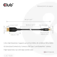 CLUB3D CAC-1559 videokaabliadapter 1 m USB tüüp-C DisplayPort Must – pilt 5