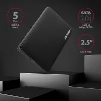 Axagon EE25-SL kõvakettaboks HDD/SSD ümbris Must 2.5"