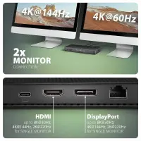 Axagon HMC-U4 sülearvuti dokk ja pordireplikaator Juhtmega ühendatud USB4 Must – pilt 16