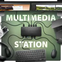 Axagon HMC-U4 sülearvuti dokk ja pordireplikaator Juhtmega ühendatud USB4 Must – pilt 20