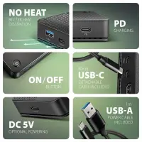 Axagon HMC-U4 sülearvuti dokk ja pordireplikaator Juhtmega ühendatud USB4 Must – pilt 21