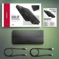 Axagon HMC-U4 sülearvuti dokk ja pordireplikaator Juhtmega ühendatud USB4 Must – pilt 26