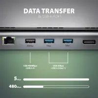 Axagon HMC-4KX3 sülearvuti dokk ja pordireplikaator Juhtmega ühendatud USB 3.2 Gen 1 (3.1 Gen 1) Type-C Hall – pilt 26