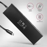 Axagon HUE-F7C 7x USB 3.2 Gen 1 ALU FLAT hub micro power IN 30cm USB-C USB 3.2 Gen 1 (3.1 Gen 1) Type-A 5000 Mbit/s Must – pilt 2