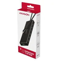 Axagon HUE-F7C 7x USB 3.2 Gen 1 ALU FLAT hub micro power IN 30cm USB-C USB 3.2 Gen 1 (3.1 Gen 1) Type-A 5000 Mbit/s Must – pilt 20