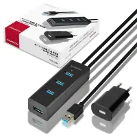 Axagon HUE-S2BP jaotur USB 3.2 Gen 1 (3.1 Gen 1) Type-A 5000 Mbit/s Must – pilt 7