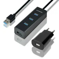 Axagon HUE-S2BP jaotur USB 3.2 Gen 1 (3.1 Gen 1) Type-A 5000 Mbit/s Must – pilt 14