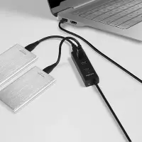 Axagon HUE-S2BL jaotur USB 3.2 Gen 1 (3.1 Gen 1) Type-A 5000 Mbit/s Must