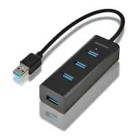 Axagon HUE-S2B jaotur USB 3.2 Gen 1 (3.1 Gen 1) Type-A 5000 Mbit/s Must – pilt 14