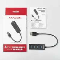 Axagon HUE-M1A jaotur USB 3.2 Gen 1 (3.1 Gen 1) Type-A 5000 Mbit/s Must – pilt 4