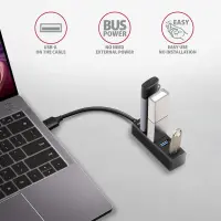 Axagon HUE-M1A jaotur USB 3.2 Gen 1 (3.1 Gen 1) Type-A 5000 Mbit/s Must – pilt 14