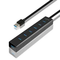 Axagon HUE-SA7BP jaotur USB 3.2 Gen 1 (3.1 Gen 1) Type-A 5000 Mbit/s Must – pilt 11