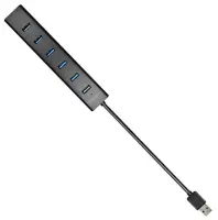 Axagon HUE-SA7BP jaotur USB 3.2 Gen 1 (3.1 Gen 1) Type-A 5000 Mbit/s Must – pilt 18