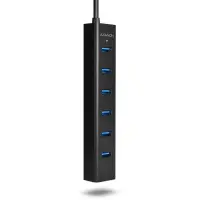 Axagon HUE-SA7BP jaotur USB 3.2 Gen 1 (3.1 Gen 1) Type-A 5000 Mbit/s Must – pilt 24