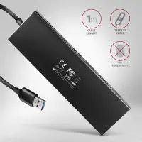 Axagon HUE-F7A 7x USB 3.2 Gen 1 ALU FLAT hub micro power IN 1m USB-A USB 3.2 Gen 1 (3.1 Gen 1) Type-A 5000 Mbit/s Must – pilt 22