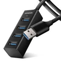 Axagon HUE-M1AL jaotur USB 3.2 Gen 1 (3.1 Gen 1) Type-A 5000 Mbit/s Must – pilt 8