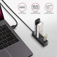 Axagon HUE-M1AL jaotur USB 3.2 Gen 1 (3.1 Gen 1) Type-A 5000 Mbit/s Must – pilt 16