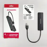 Axagon HUE-C1A jaotur USB 3.2 Gen 1 (3.1 Gen 1) Type-A 5000 Mbit/s Must – pilt 2