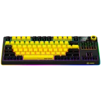 LORGAR KBP70TKLW, Wireless TKL Mechanical Gaming Keyboard Pro, Black/yellow, EN layout
