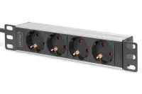 Digitus | 10” Socket Strip with Aluminum Profile, 4-way safety sockets | DN-95418