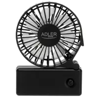 Adler Foldable mini fan | AD 7336 | Desk fan | Black | Diameter 6.5 cm | Number of speeds 1