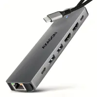 AXAGON USB-C 5Gbps DUAL 4K DISPLAY 7in1 Hub | HMC-7HX2