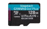 Kingston | Canvas Go! Plus | 128 GB | microSD | Flash memory class Class 10, UHS-I, U3, V30, A2