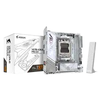 Gigabyte X870I AORUS PRO ICE | Processor family AMD | Processor socket AM5 | DDR5 SDRAM | Supported hard disk drive interfaces M.2, SATA | Number of SATA connectors 2