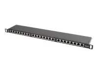 Lanberg | Patch panel 24 port 0.5U 19" CAT.5E FTP with cable organizer shielded | PPS5-0024-B