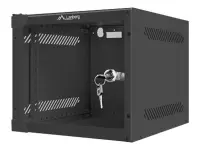 Lanberg | Rack cabinet 10" wall-mount 4U/280x310 (flat pack) with glass door | WF10-2304-10B | Black