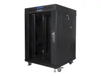 Lanberg | Rack cabinet 19" free-standing 15U/600x600 (flat pack) with glass door, LCD | FF01-6615-12BL | Black