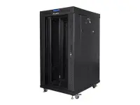 Lanberg | Rack cabinet 19" free-standing 22U/800x800 (flat pack) with glass door, LCD | FF01-8822-12BL | Black